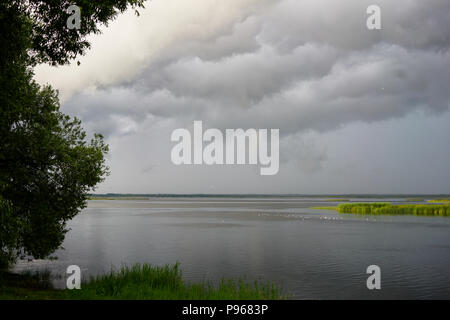 beautiful view of the Liepaja Lake before the storm Stock Photo