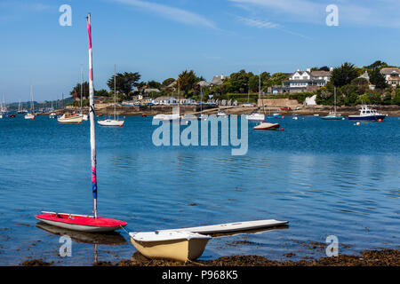 view of st mawes from st anthony in the roseland peninsula cornwall summer Stock Photo