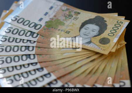 General image of South Korea Money, Won. Concept for currency, finance, cash, e-commerce, wealth, million, economy, fund, shopping, bank notes backgro Stock Photo