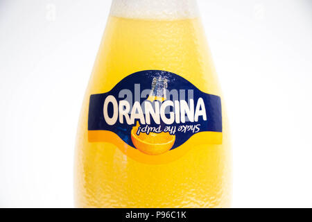 Bottle Orangina Orange soda Stock Photo