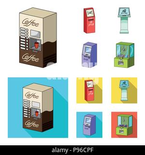 Coffee machine, ATM, information terminal. Terminals set collection icons in cartoon,flat style isometric vector symbol stock illustration . Stock Vector
