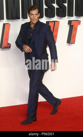 LONDON - JUN 13, 2018: Henry Cavill attends the UK Premiere of Mission: Impossible – Fallout held at the BFI IMAX Stock Photo