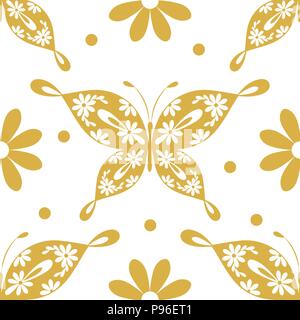 Beautiful seamless pattern with butterflies Stock Vector