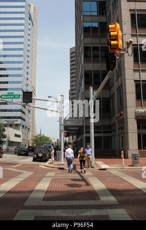 Street scene in downtown Indianapolis, Indiana. Stock Photo