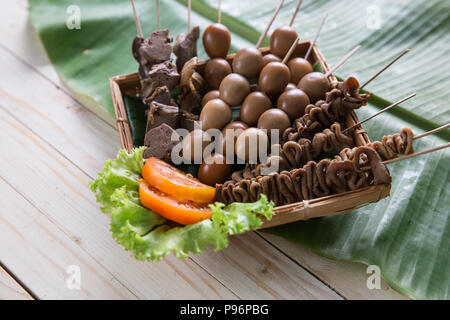 sate usus, hati, rempela telur indonesian traditional cuisine Stock Photo