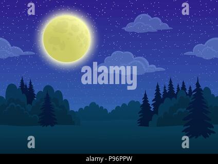 Landscape, Summer Forest Stock Vector