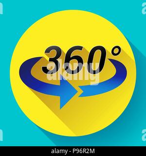 360 Degree View Related Vector Icon Stock Vector