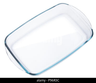 glass refractory baking tray, clipping path, isolated on white background Stock Photo