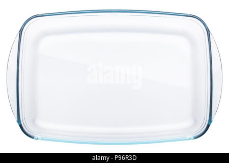 glass refractory baking tray, clipping path, isolated on white background Stock Photo