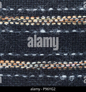 Red hand weaving matting tweed fabric texture. Closeup square fragment Stock Photo