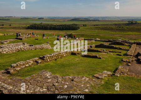 Hadrians Wall am Housestead Roman Fort Stock Photo