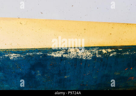 Texture of colorful metal background with a peeling cracked layers of paint. Stock Photo