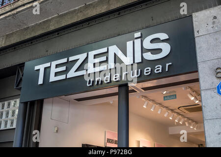 Tezenis underwear store woman red lingerie Stock Photo - Alamy
