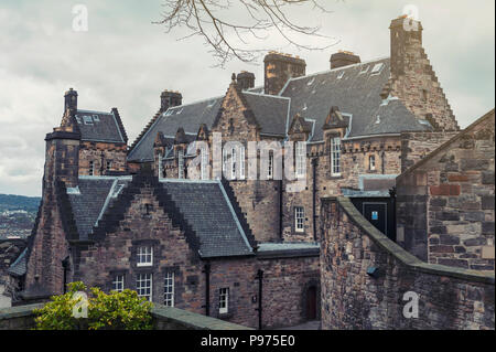 Old building of Edinburgh Castle Hospital located at the west courtyard inside Edinburgh Castle, landmark of Edinburgh, Scotland, UK Stock Photo