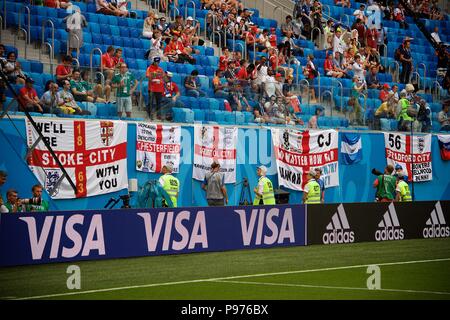 July 14th, 2018, St Petersburg, Russia. 2018 FIFA World Cup Russia match between England and Belgium at Saint-Petersburg Stadium, Russia. Shoja Lak/Alamy Live News Stock Photo