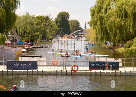 Bedford, England. 15 July 2018: Various boat displays and people having fun on the water on the River Ouse at the 40th River Festival in Bedford, Bedfordshire, England. Martin Parker/Alamy Live News Stock Photo