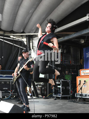 July 12, 2018 - Virginia Beach, VIRGINIA, USA - VANS WARPED TOUR 18  brings  AS IT IS      to the Veteran's United Home Loans Amphitheater . in Virginia Beach, Virginia on 12 JULLY 2018. (Credit Image: © Jeff Moore via ZUMA Wire) Stock Photo