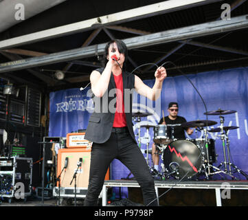 July 12, 2018 - Virginia Beach, VIRGINIA, USA - VANS WARPED TOUR 18  brings  AS IT IS      to the Veteran's United Home Loans Amphitheater . in Virginia Beach, Virginia on 12 JULLY 2018. (Credit Image: © Jeff Moore via ZUMA Wire) Stock Photo