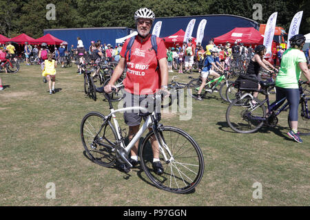Let's Ride at Sheffield, UK. 15th July 2018. Scenes from today's cycling event in Sheffield organised by HSBC UK and BRITISH CYCLING Credit: Nigel Greenstreet/Alamy Live News Stock Photo
