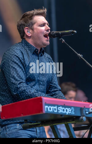 Brentwood Essex,  15th July 2018 Brentwood  Music Festival 2018 at Brentwood Centre   With Scouting for Girls  Credit Ian Davidson/Alamy Live News Stock Photo