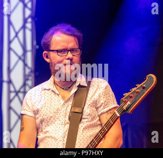 Brentwood Essex,  15th July 2018 Brentwood  Music Festival 2018 at Brentwood Centre   With Scouting for Girls Greg Churchouse  Credit Ian Davidson/Alamy Live News Stock Photo