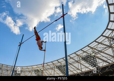 Piotr Lisek (POL) in Men's Pole Vault during Athletics World Cup London 2018 at London Stadium on Sunday, 15 July 2018. LONDON, ENGLAND. Credit: Taka G Wu Stock Photo