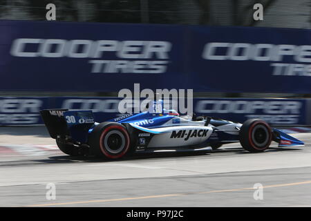 Toronto, Canada. 15th July 2018. ToroDay 3 at the honda Indy in Toronto Ontario Canada. Scott Dixon(9) wins the Honda Indy after leading for 49 laps. Simon Pagenaud(22) finished 2nd and Robert Wickens(6) finished 3rd. Credit: Luke Durda/Alamy Live News Stock Photo