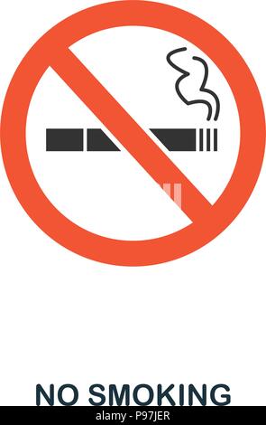 No Smoking flat icon. Premium style flat icon design. UI. Illustration of no smoking flat icon. Pictogram isolated on white. Ready to use in web desig Stock Vector