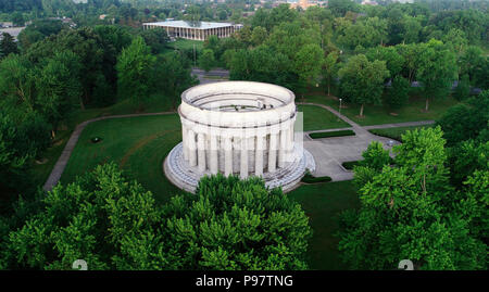 Aerial view of President Warren G Harding Memorial and Tomb, where he and First Lady Florence Harding are buried Stock Photo