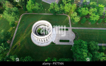 Aerial view of President Warren G Harding Memorial and Tomb, where he and First Lady Florence Harding are buried Stock Photo