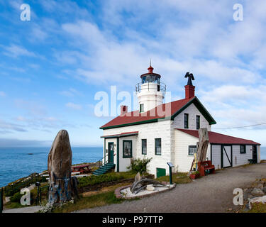 The Battery Point Lighthouse in Crescent City, California is an iconic landmark. Lighthouses capture the imagination as metaphors. Stock Photo