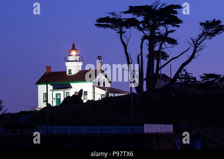 The Battery Point Lighthouse in Crescent City, California is an iconic landmark. Lighthouses capture the imagination as metaphors. Stock Photo