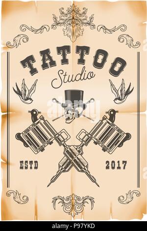 Tattoo Black And Red One Stock Photo - Download Image Now - Tattooing,  Tattoo, Studio - Workplace - iStock