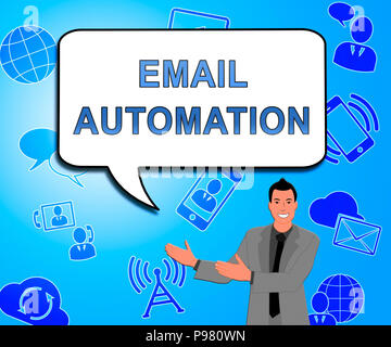 Email Automation Digital Marketing System 3d Illustration Shows ...