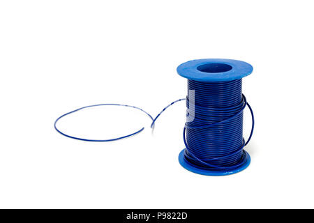 Electric Wires / Cables. Multicolored computer cable isolated on white background Stock Photo