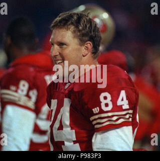 San Francisco 49ers Brent Jones gets flipped after taking in a pass for a  14-yard gain against the Minnesota Vikings at 3COM Stadium in San  Francisco, Saturday, Jan. 3, 1998. The play