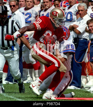 San Francisco, California, USA. 13th Sep, 1992. San Francisco 49ers vs.  Buffalo Bills at Candlestick Park Sunday, September 12, 1992. Bills beat  49ers 34-31. San Francisco 49ers tight end Jamie Williams (81)