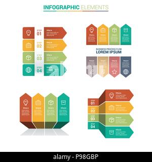 Perspective Arrow Infographic Template Stock Vector