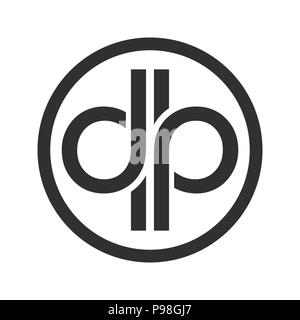 DP Initials Custom Unlimited Circular Vector Symbol Graphic Logo Design Template Stock Vector