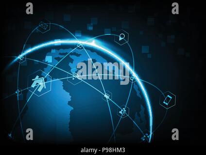 vector background abstract technology communication concept Stock Vector