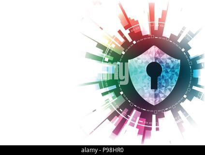 Internet technology cyber security concept. Stock Vector