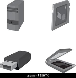 A system unit, a flash drive, a scanner and a SD card. Personal ...