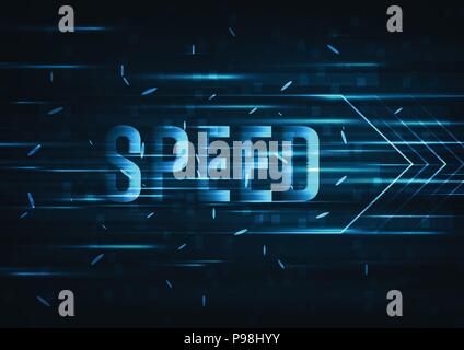 High speed internet.concept.Speed  movement pattern and motion blur over dark blue background. Stock Vector