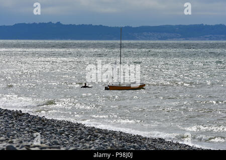 Sailing at Penmaenmawr, North Wales UK Stock Photo