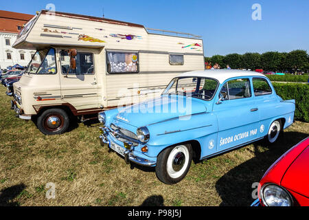 Skoda, Octavia, the sixties, veteran car, Czech Republic, Europe Czechoslovakia 1960s, campervan Stock Photo