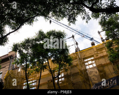 building under construction in downtown Valencia, Spain Stock Photo