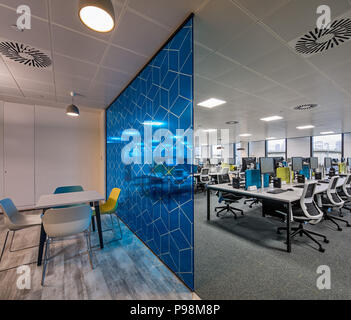 Office partitioning in a modern office at More London Stock Photo