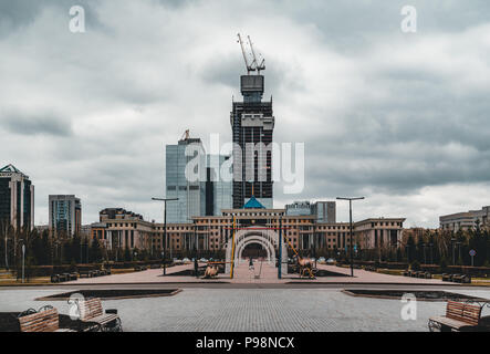 Elevated panoramic city view over Astana in Kazakhstan Stock Photo
