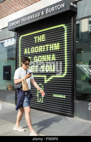 The algorithm is gonna get you by Subdude, opposite Facebook's Rathbone Square HQ, London, England, UK
