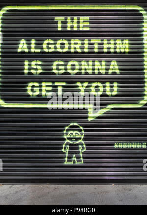 The algorithm is gonna get you by Subdude, opposite Facebook's Rathbone Square HQ in London, UK
